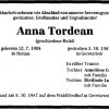 Tordean Anna 1908-1987 Todesanzeige